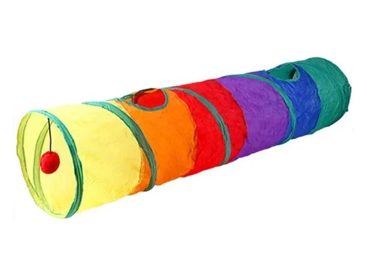 Imagem de Tunel Colorido Brinquedo de gato - 3 metros com bolinha