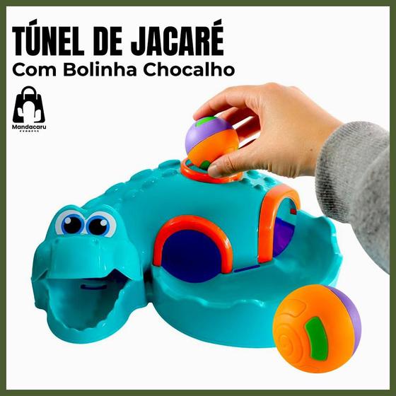 Imagem de Túnel de Jacaré com Bolinha Chocalho Brinquedo Infantil Dia das Crianças