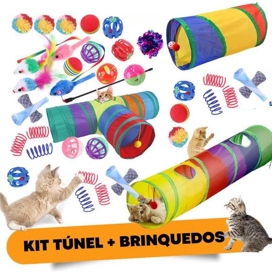 Imagem de Túnel para gatos interativo brinquedo filhotes