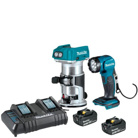 Tupia A Bateria Drt50z Com 2 Baterias Carregador Duplo e Lanterna Makita Menor preço em Tupia A Bateria Drt50z Com 2 Baterias Carregador Duplo e Lanterna Makita