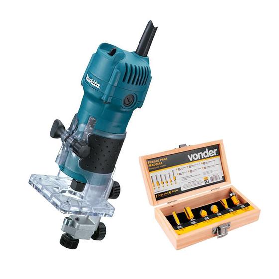 Imagem de Tupia Manual 6Mm 3709 Makita 530W + Acessórios 110V