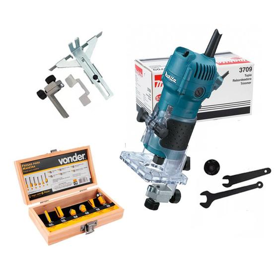 Imagem de Tupia Manual 6mm 3709 Makita 530w + Acessórios