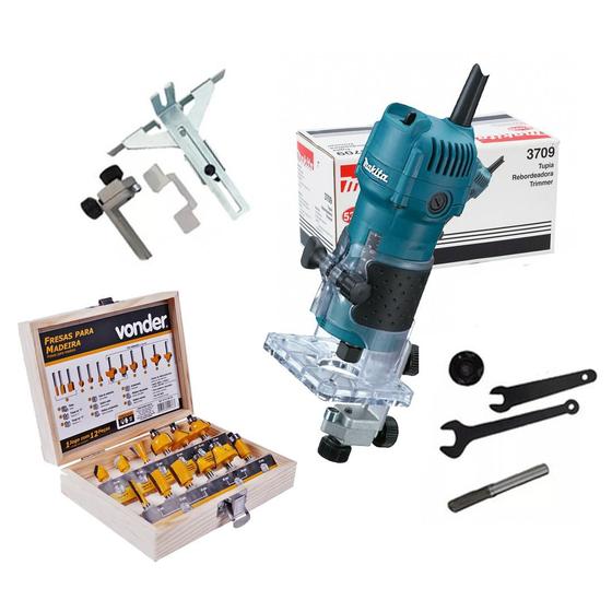 Imagem de Tupia Manual 6mm 3709 Makita 530w + Acessórios