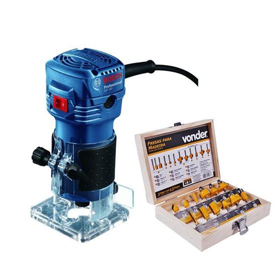 Imagem de Tupia Manual Bosch Gkf 550 550W + Acessórios 110V