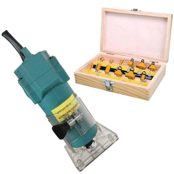 Imagem de Tupia Manual Laminadora 650W 220V Jogo Fresa Madeira 12