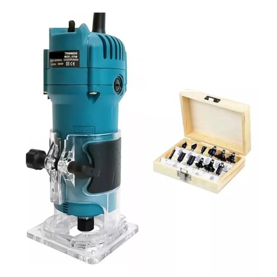 Tupia Manual Laminadora Simila Makita + Maleta De Fresa 12pc Menor preço em Tupia Manual Laminadora Simila Makita + Maleta De Fresa 12pc