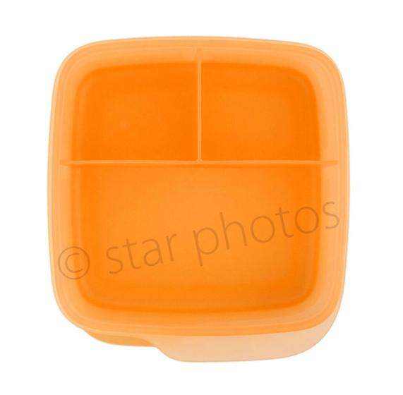 Imagem de Tupperware Basic Line com divisoria Laranja Tampa Preta