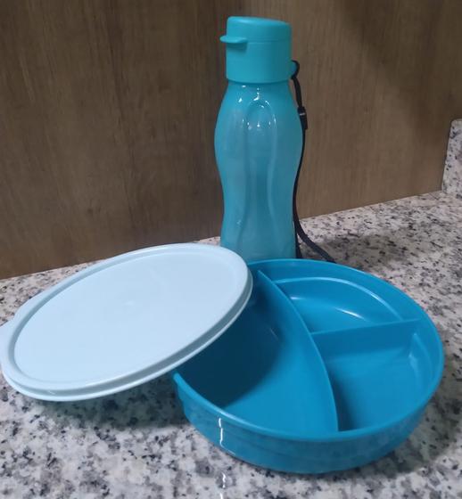 Imagem de Tupperware Kit Pratinho com Divisória azul e Eco Tupper 310ml Azul