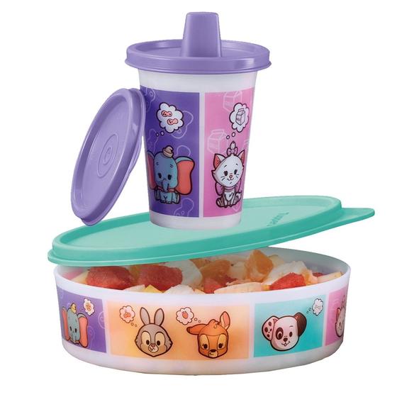 Imagem de Tupperware Kit Pratinho + Copinho Infantil Merenda Lanchinho