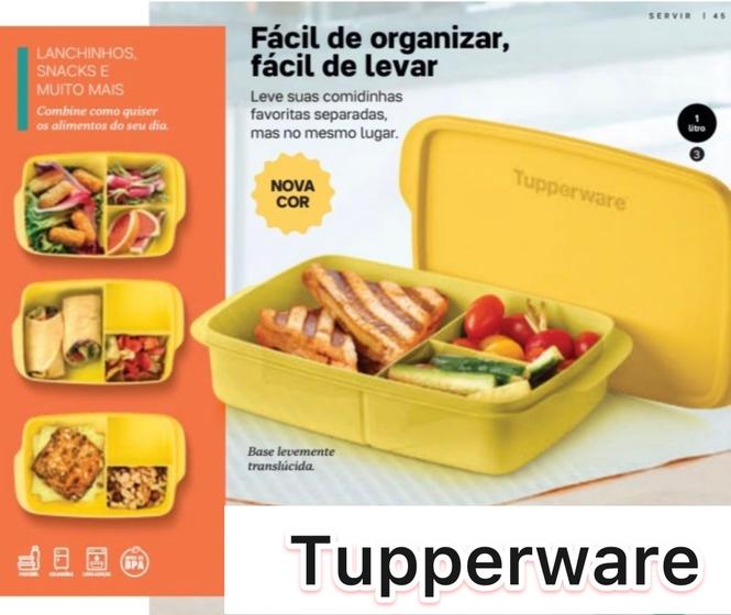 Imagem de Tupperware marmita retangular com divisória