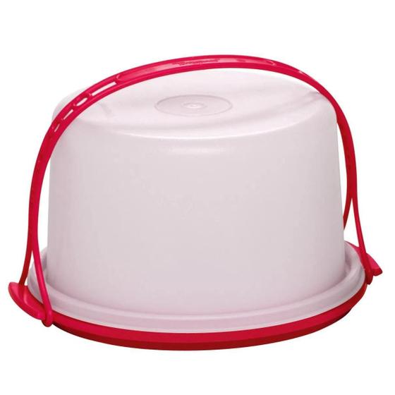 Imagem de Tupperware Mini Cake Branco Com Base Vermelha