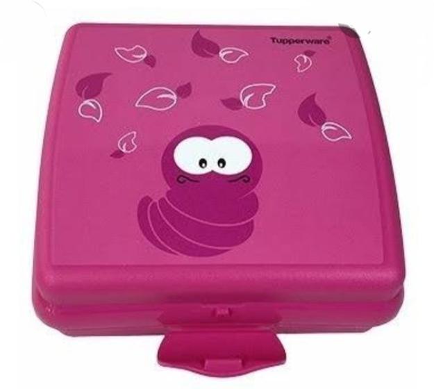 Imagem de Tupperware Porta Sanduíche Quadrado Rosa Minhoca