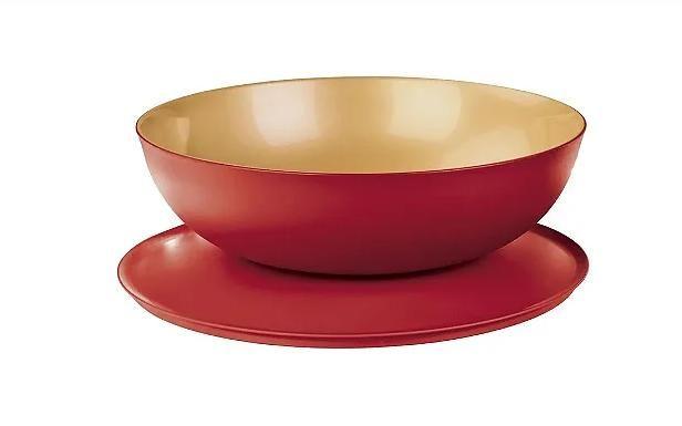 Imagem de Tupperware Tigela Allegra 3,5L Vermelho E Dourado