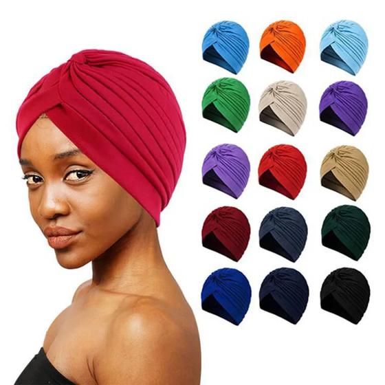 Turbante Indiano Touca Gorro Feminino Cores Diversas - mhair - Bolsas e ...