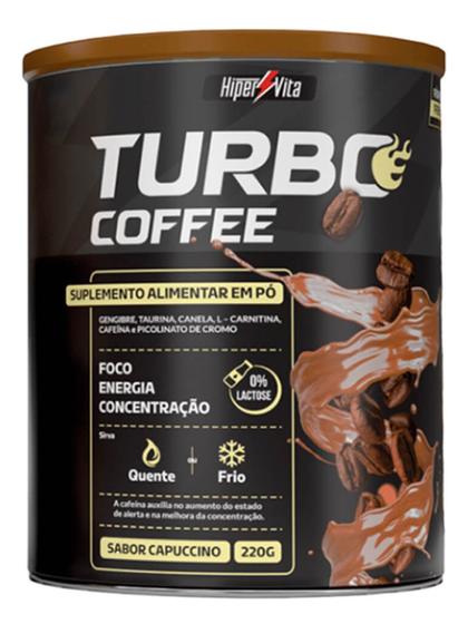 Imagem de Turbo Coffee Hipervita Suplemento 220g Cafe Foco Energia e Concentraçao Pré Treino