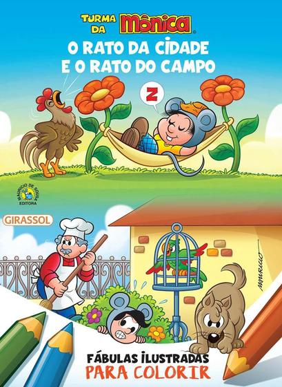 Imagem de Turma da Mônica - Fábulas Ilustradas para colorir - O Rato da Cidade e o Rato do Campo -  