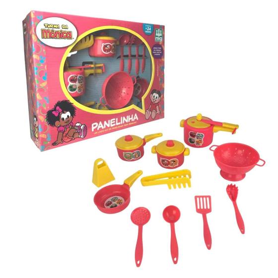 Imagem de Turma Da Mônica Kit Cozinha Jogo De Panelinhas 11 Peças Original  Nig Brinquedos  Crianças +2 Anos