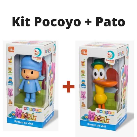Imagem de Turma Do Pocoyo Kit 2 Bonecos Vinil Pocoyo + Pato