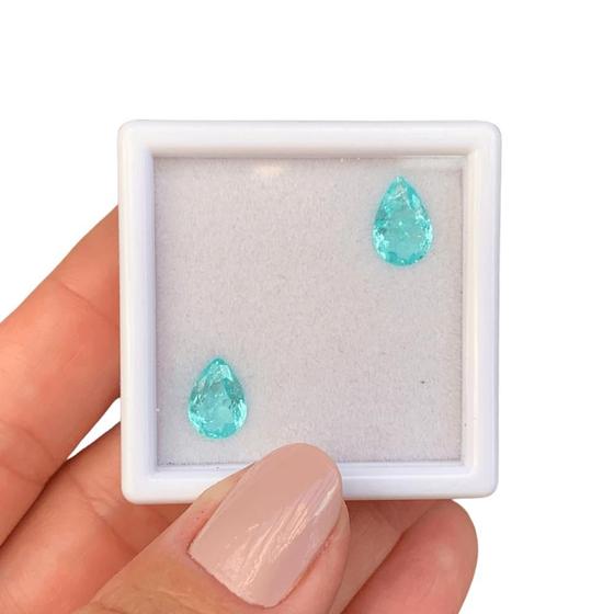 Imagem de Turmalina Paraíba Azul Neon Gota Par 2,69ct