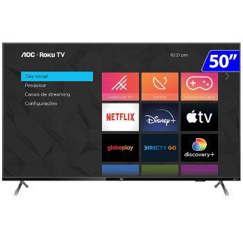 Imagem de Tv 50p Aoc Led Roku Smart 4k Wifi - 50u6125/78g