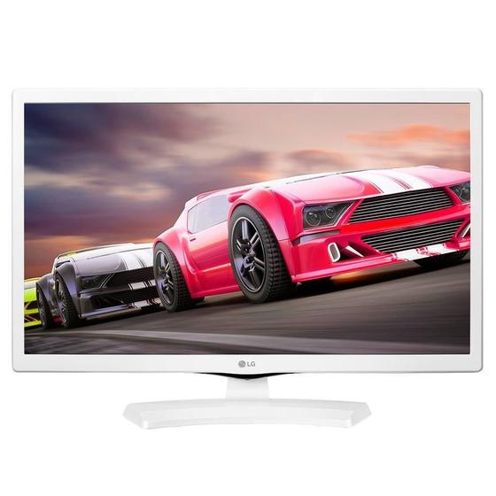 Imagem de TV LED 23.6" LG 24MT49DF-WS HD com 1 USB 1 HDMI DTV Gaming Mode Time Machine Ready e Função Monitor Branco