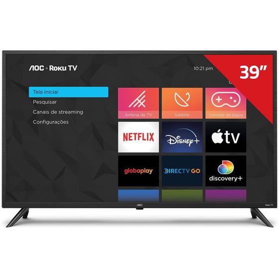 Tv led 39 aoc smart tv 39s5195 roku Menor preço em Tv led 39 aoc smart tv 39s5195 roku