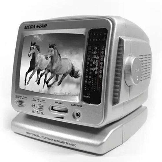 TV Portátil 5.5" MegaStar TV-601 com Rádio AM e FM Bivolt - Imagem Preto e Branco Menor preço em TV Portátil 5.5" MegaStar TV-601 com Rádio AM e FM Bivolt - Imagem Preto e Branco