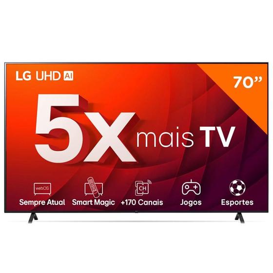 Imagem de TV Smart 70 Polegadas LG 4K UHD, LED, UR8750PSA