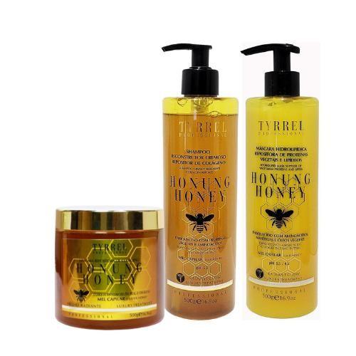 Imagem de Tyrrel Honung Honey Kit Tratamento Capilar de Mel Shampoo + Máscara + Mel Repositor de Colágeno 500g