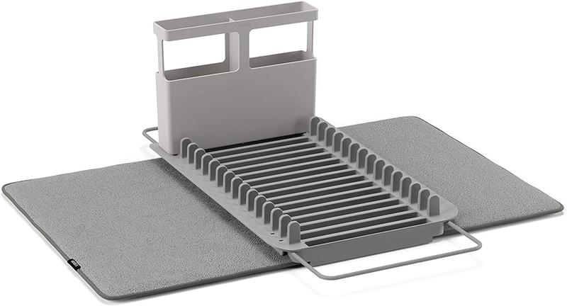 Imagem de Udry - escorredor removivel dobrável com porta talheres e pratos removível cinza
