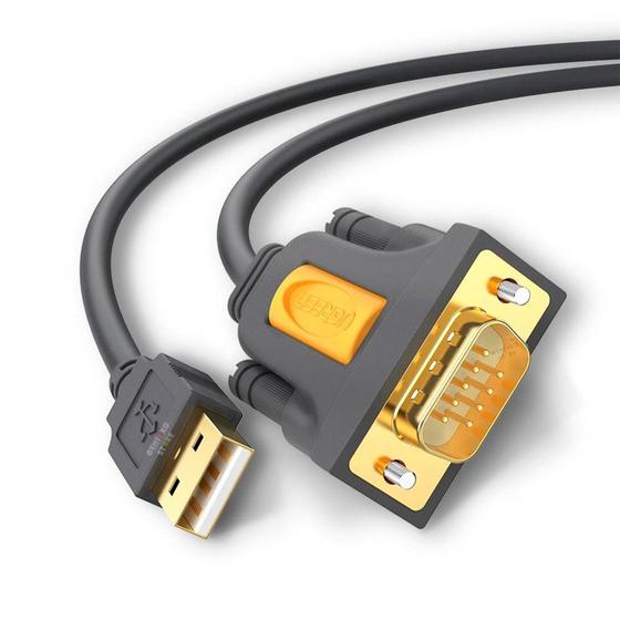 Ugreen Cabo Adaptador Serial USB 2.0 para RS232 DB9 3m Imagem de Ugreen Cabo Adaptador Serial USB 2.0 para RS232 DB9 3m