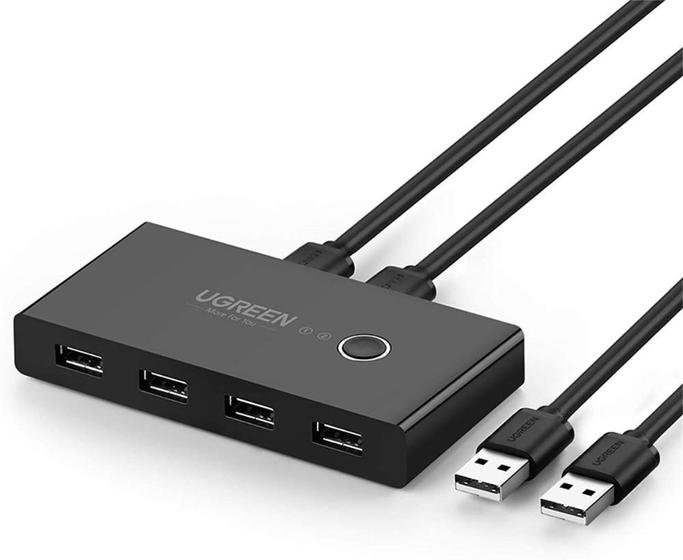 Imagem de Ugreen Hub Kvm Switch Usb 2.0 - 2 Pcs Usando 1 Teclado Mouse