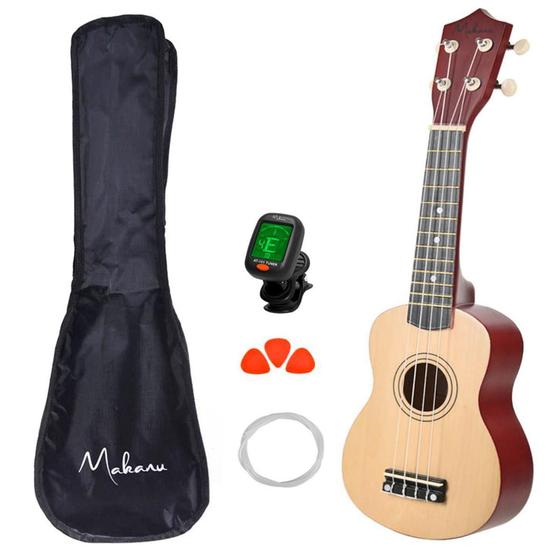 Imagem de Ukulele Acústico Soprano Capa Música 3 Paletas E Afinador - Makanu