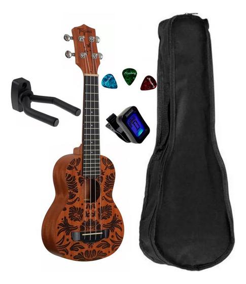 Imagem de Ukulele Acústico Soprano Tagima 21 K Floral Capa + Suporte