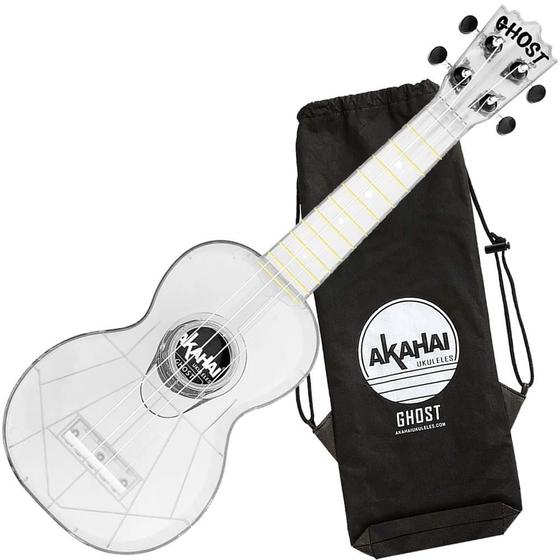 Imagem de Ukulele Akahai Ghost Soprano Hawaii Ice Transparente + Bag