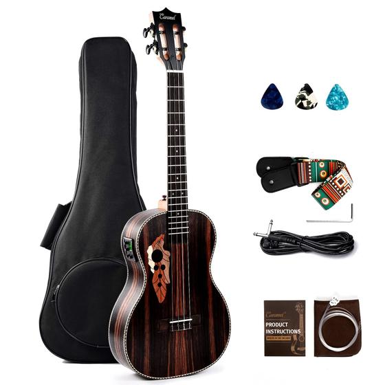 Imagem de Ukulele Barítono Elétrico Caramel CB904 - Madeira Ébano com LCD