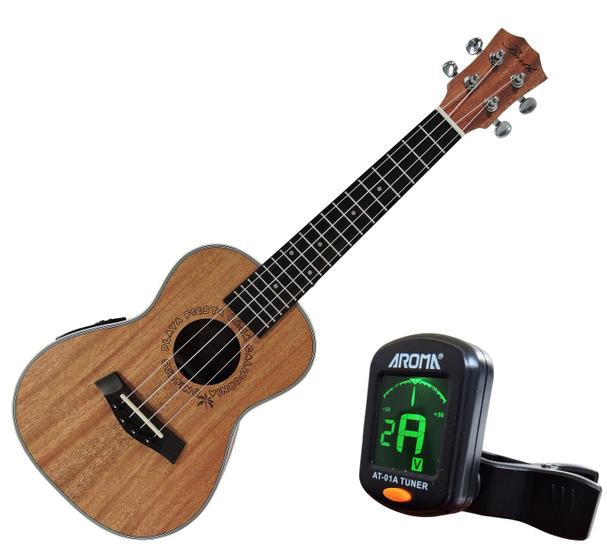 Imagem de Ukulele modelo Concert Barth Guitars - Eletro-Acústico c/ Captação + Afinador Aroma! Pronta Entrega!