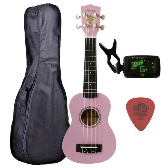 Imagem de Ukulele Rosa Seven Soprano Suk-07 PI C/ Capa e Afinador