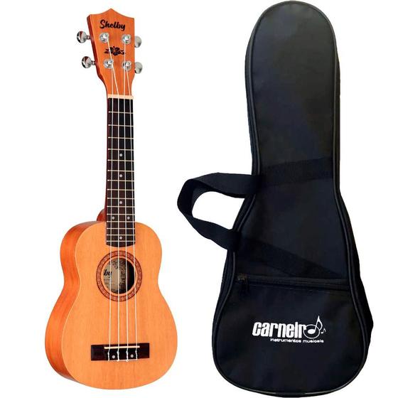Ukulele Shelby Soprano SU21 Fosco Natural + Capa Menor preço em Ukulele Shelby Soprano SU21 Fosco Natural + Capa
