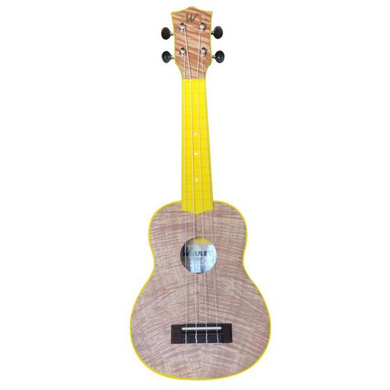 Imagem de Ukulele Soprano 21 ABS Tampo Flamed Okume Amarelo C/ Capa