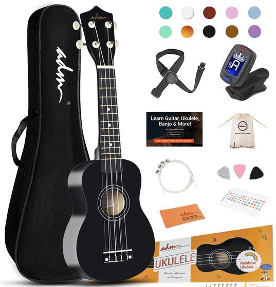 Imagem de Ukulele Soprano ADM Havaiano 21" para Iniciantes - com Kit