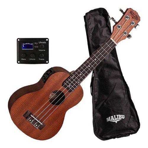 Imagem de Ukulele Soprano Eletrico Malibu 21se C/ Capa Cordas Aquila