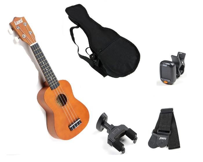 Imagem de Ukulele soprano land+capa+correia+suporte de parede+afinador