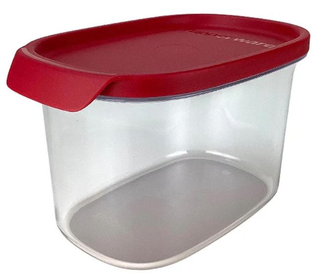 Imagem de Ultra Clear Oval 1 litro Transparente e Vermelho Tupperware