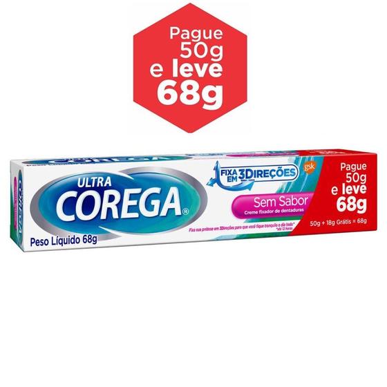 Imagem de Ultra Corega Creme Fixador Dentaduras Sem Sabor 68g Grande