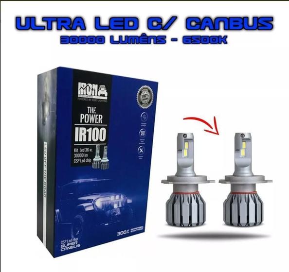 Imagem de Ultra Led Com Canbus 30000 Lumêns - 6500K - H1 H3 H4 H7H11