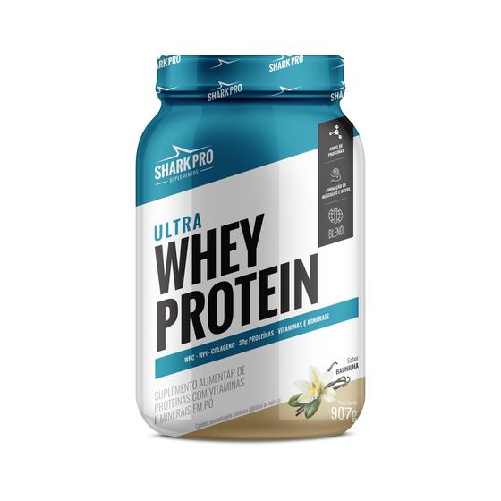 Ultra Whey Protein Sabor Baunilha 907g Shark Pro Menor preço em Ultra Whey Protein Sabor Baunilha 907g Shark Pro