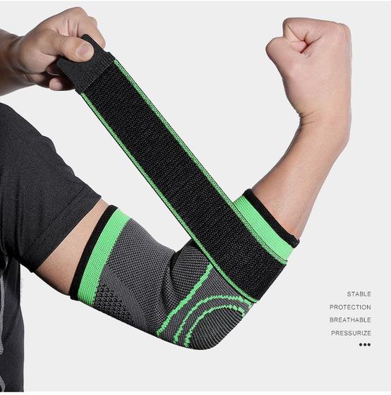 Imagem de Uma peça esporte cotovelo cinta compressão elástica suporte manga proteção de fitness cotovelo almofada ciclismo corrida