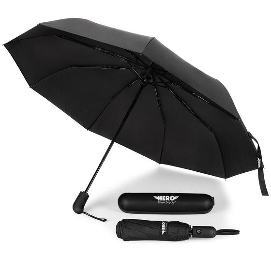 Imagem de Umbrella Hero Travel Windproof Compacto Portátil Preto