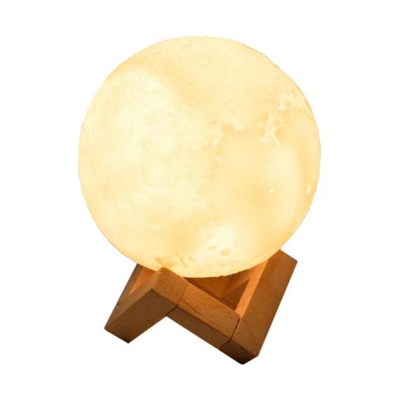 Imagem de Umidificador Aromatizador e Luminária Lua Decorativa com Luzes 3D